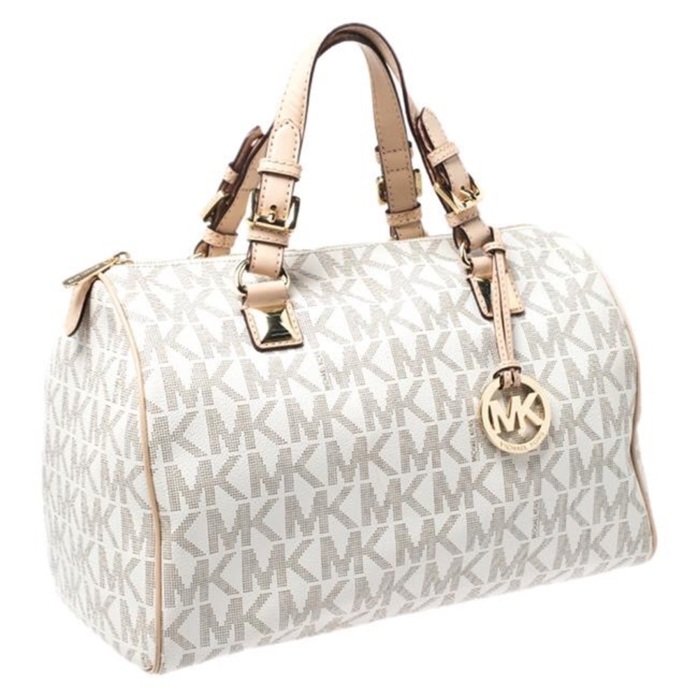 Michael Kors Ivory/Beige Signature Boston Bag